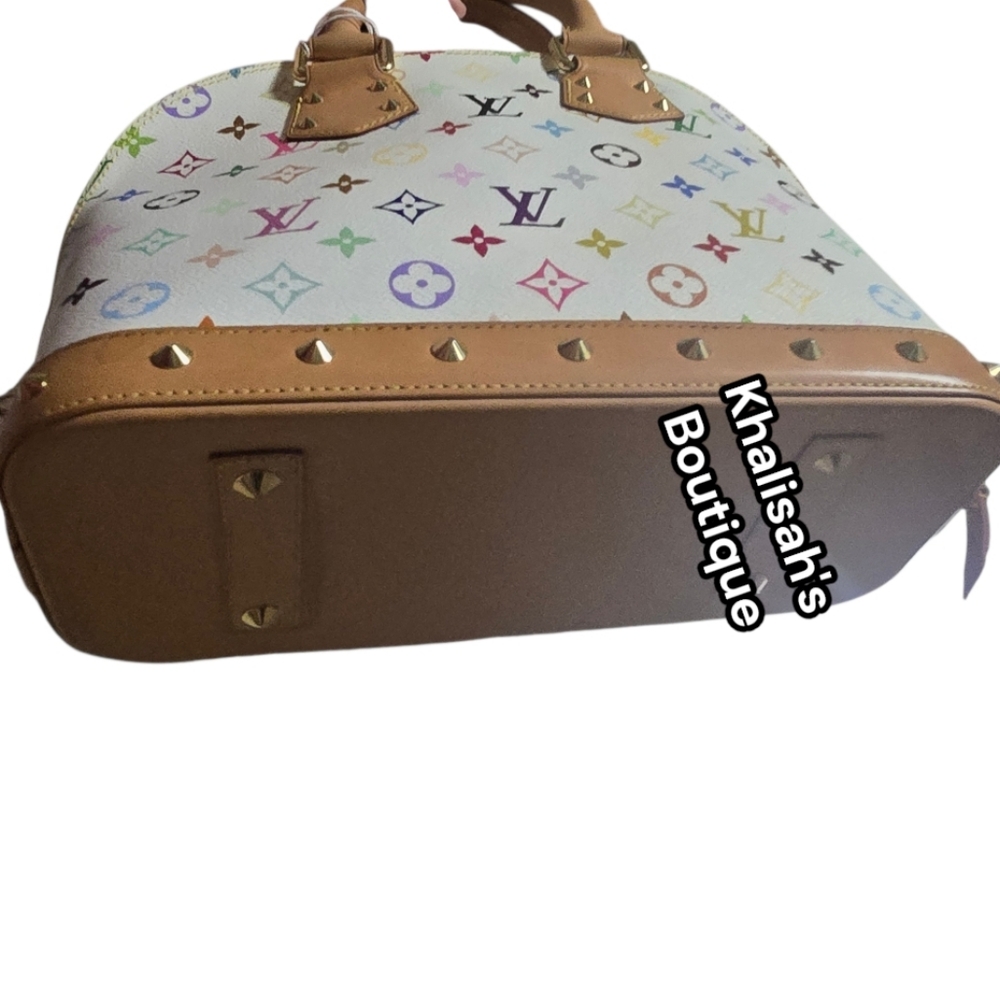 Rare!! LV x TM Louis Vuitton x Murakami Multicolor Monogram Alma PM WHITE CANVAS - Picture 12 of 16